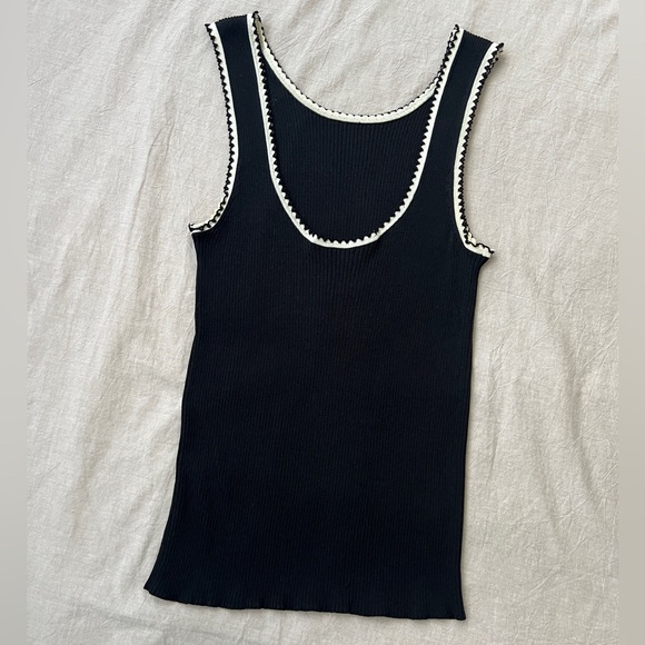 Auth Chanel Classic CC Logo Black Knit Tank Top - Size 42 - Picture 4 of 13